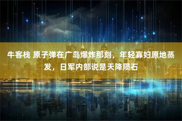 牛客栈 原子弹在广岛爆炸那刻，年轻寡妇原地蒸发，日军内部说是天降陨石