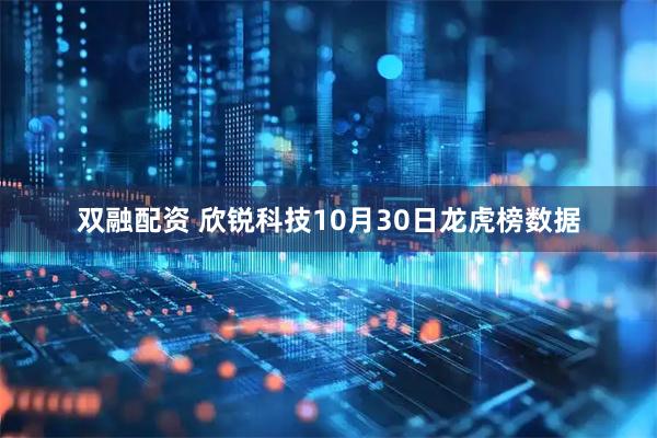 双融配资 欣锐科技10月30日龙虎榜数据