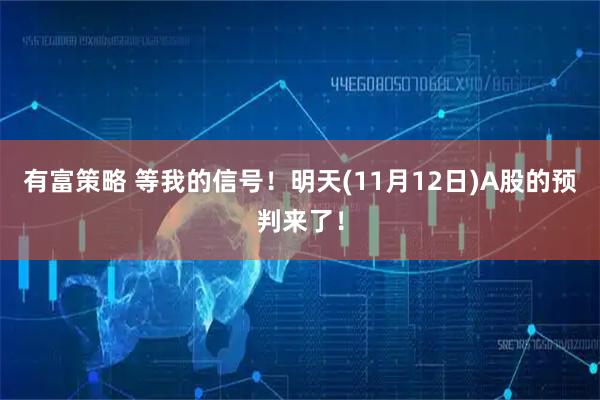 有富策略 等我的信号！明天(11月12日)A股的预判来了！