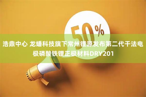 浩鼎中心 龙蟠科技旗下常州锂源发布第二代干法电极磷酸铁锂正极材料DRY201